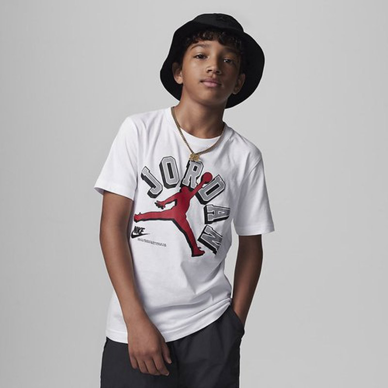 T-shirt manches courtes Jordan Varisty Jumpman pour enfant (6 - 16 ans) Garçon - Blanc - 95C612-001