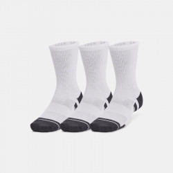 Under Armour Performance Tech 3Pk Unisex Socks - White/White/Jet Gray - 1379512-100