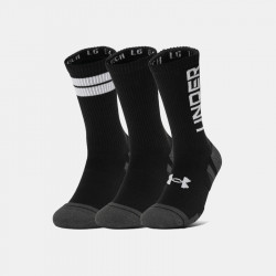Under Armour Perf Tech Nov 3Pk unisex socks - Black/Black/White - 1379515-002