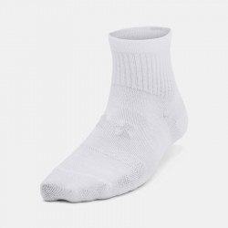 Under Armour Essential 3Pk Quarter Unisex Socks - White/White/Halo Gray - 1382952-100