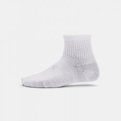 Under Armour Essential 3Pk Quarter Unisex Socks - White/White/Halo Gray - 1382952-100