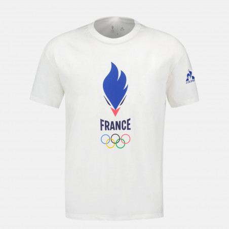 Le Coq Sportif France Jo 2024 Men's T-Shirt - New Optical White - 2410046