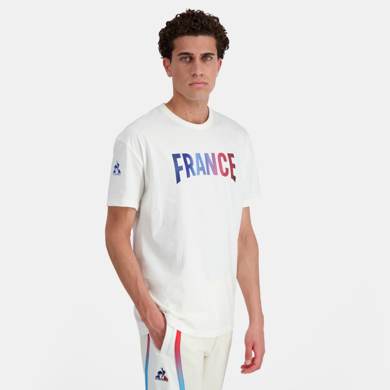 T-Shirt Le Coq Sportif France Jo 2024 pour homme - Marshmallow - 2410041