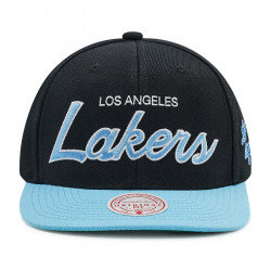 Mitchell & Ness NBA Los Angeles Lakers Team Script 2.0 Snapback Men's Basketball Cap - Black/Blue