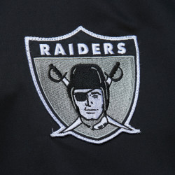 Bomber de Football Américain Mitchell & Ness NFL Oakland Raiders Lightweight Satin Vintage Logo pour homme - Noir