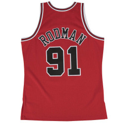 Maillot de Basketball Mitchell & Ness NBA Chicago Bulls Dennis Rodman Road Swingman Jersey 1997-98 pour homme - Écarlate