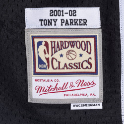 Maillot de Basketball Mitchell & Ness NBA San Antonio Spurs Tony Parker Swingman Jersey Home 2001-02 - Noir