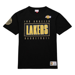 Mitchell & Ness NBA Los Angeles Lakers Team Og 2.0 Premium Vintage Logo Short Sleeve Basketball T-Shirt for Men - Black