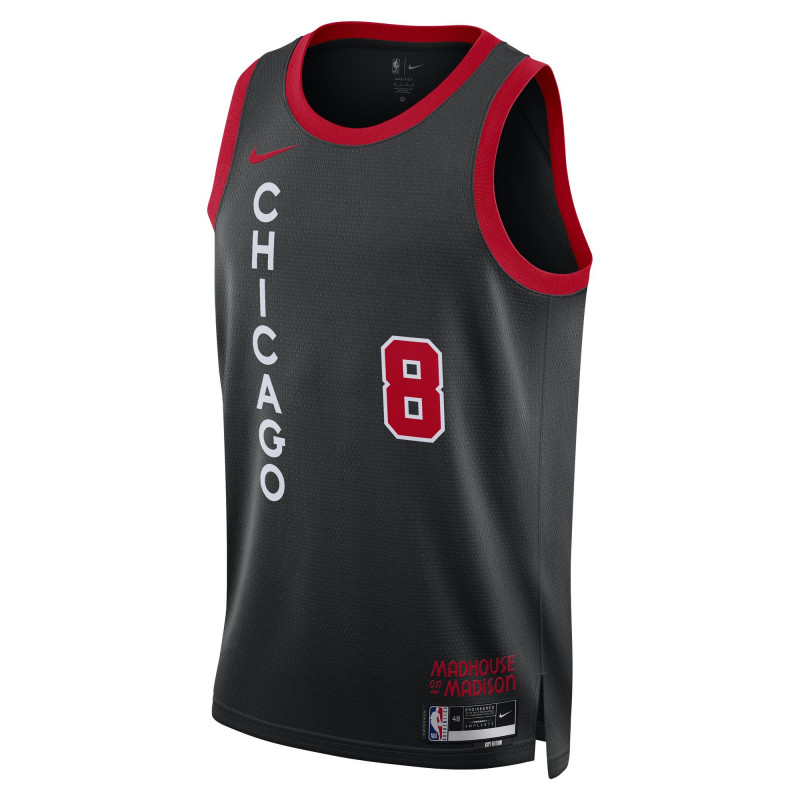Men's Nike Zach Lavine Chicago Bulls City Edition 2023/24 Basketball Jersey - Black/University Red - DX8497-010