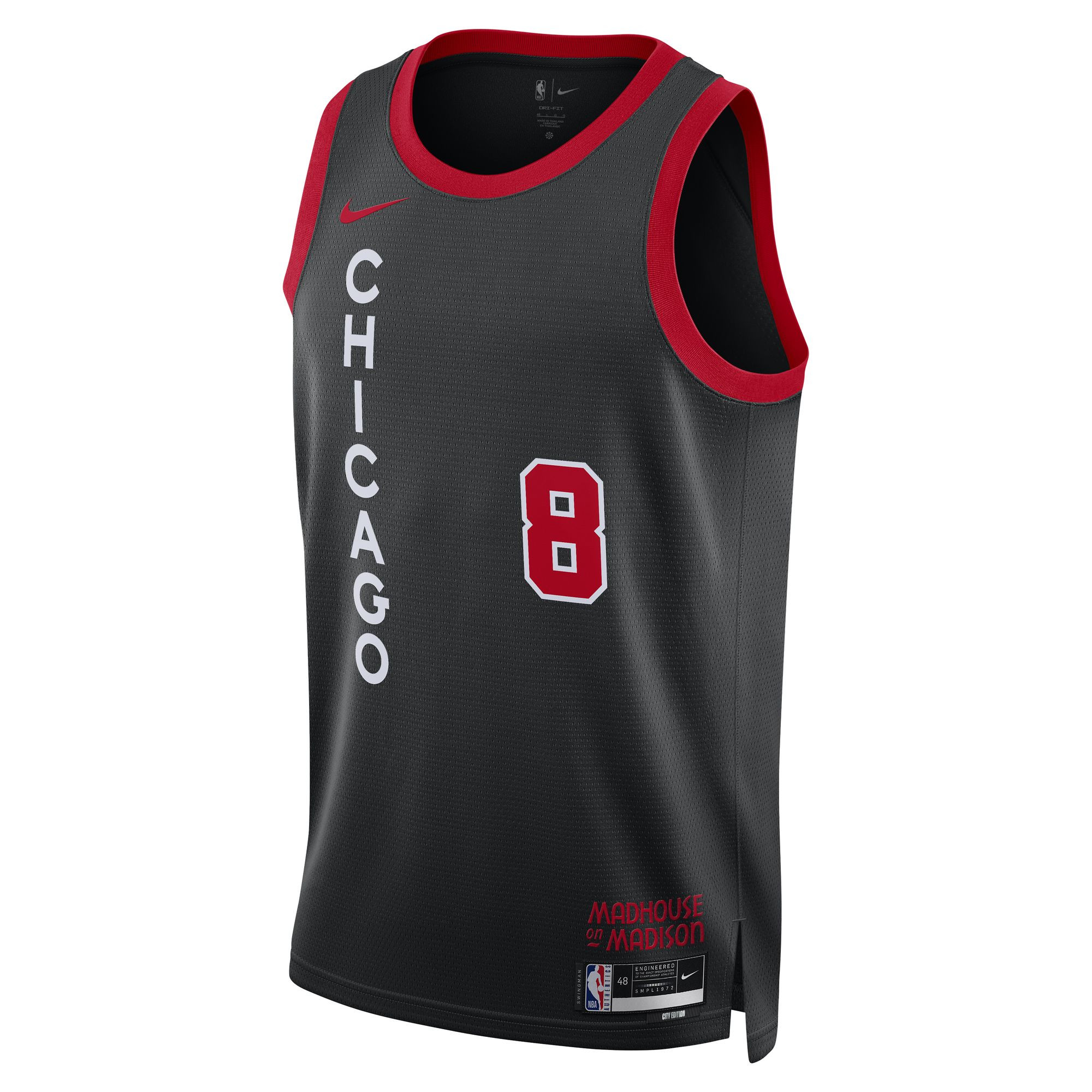 Zach Lavine Chicago Bulls City Edition 2023/24 Men's Nike Basketball Jersey - Black/University Red