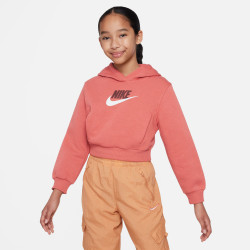 Sweat capuche Nike Sportswear Club Fleece pour enfant (Fille 6 - 16 ans) - Adobe/White/(Dark Team Red) - FD2925-655