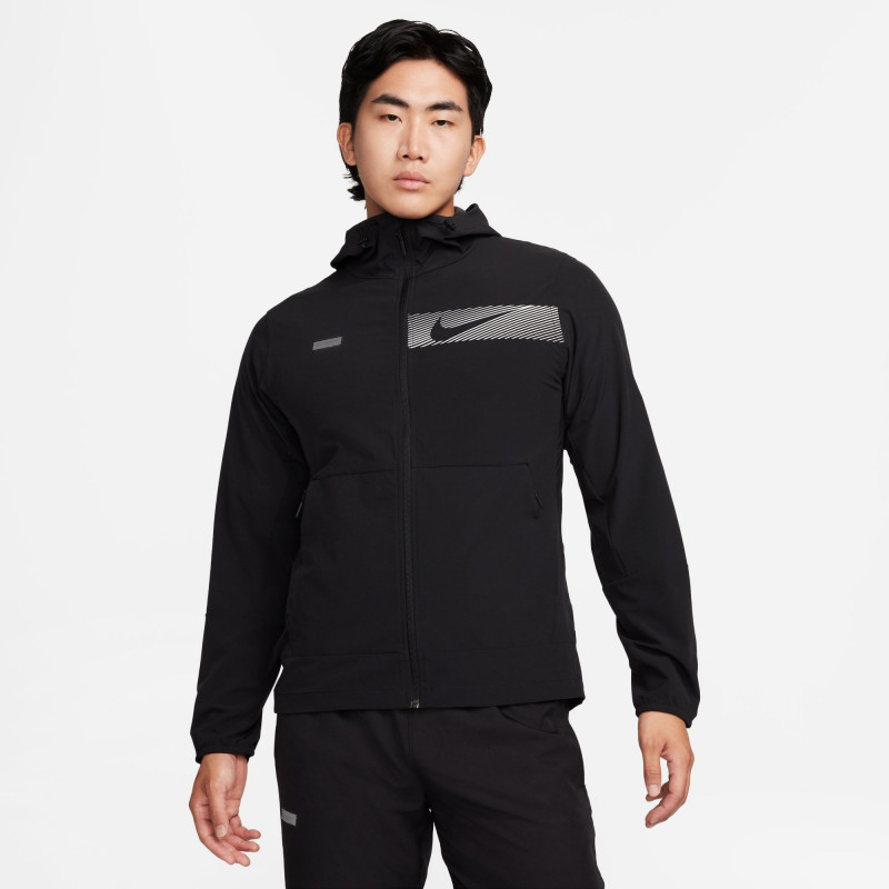 Nike Unlimited Men's Water-Repellent Running Jacket - Black/(Reflective Silv) - FB8558-010