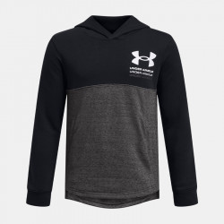 Under Armour Rival Terry hoodie for children (Boys 6-16 years) - Black/Castlerock - 1383132-001
