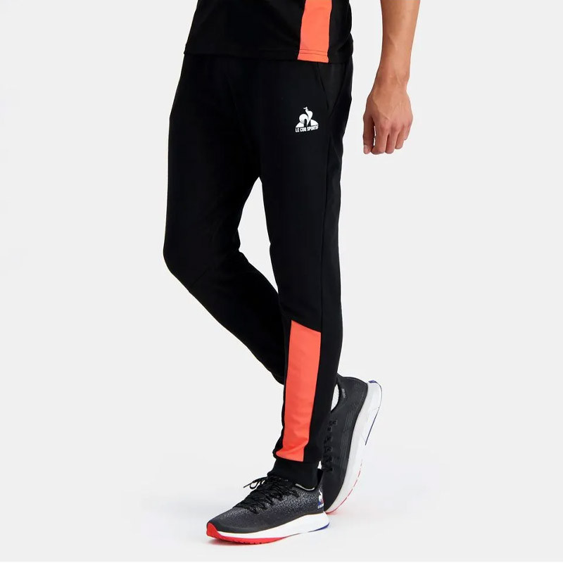 Le Coq Sportif Training Sp Pants for Men - Black/Orange Perf - 2410231