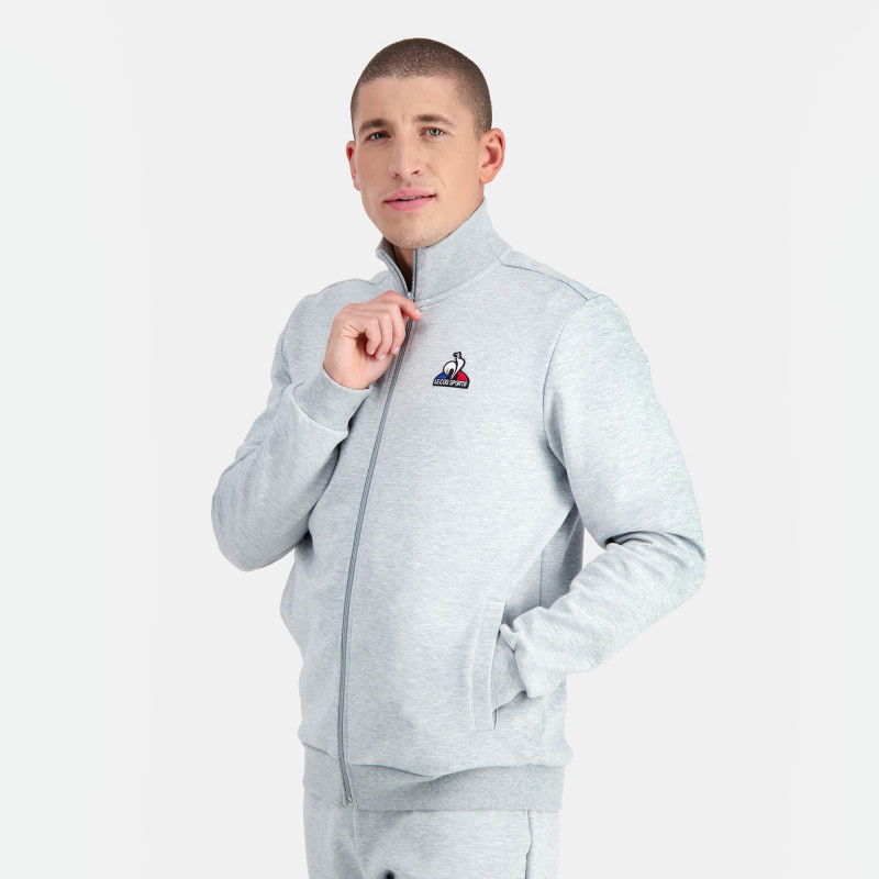 Le Coq Sportif Essentials Zipped Sweatshirt for Men - Light Heather Gray - 2310563