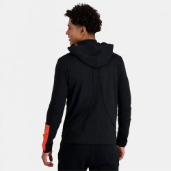 Veste capuche zippée Le Coq Sportif Training Sp pour homme - Black/Orange Perf - 2410229