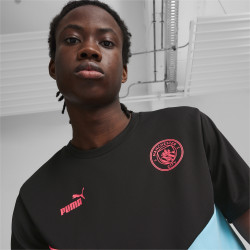 Puma Manchester City Fc 2024 Polyester Short Sleeve Football T-Shirt for Men - Black/Sunset/Blue - 777110 02