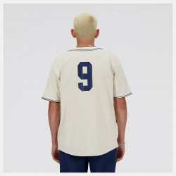 New Balance Sportswear's Greatest Hits Baseball Men's Short-Sleeve T-Shirt - Beige/Navy - MT41512LIN
