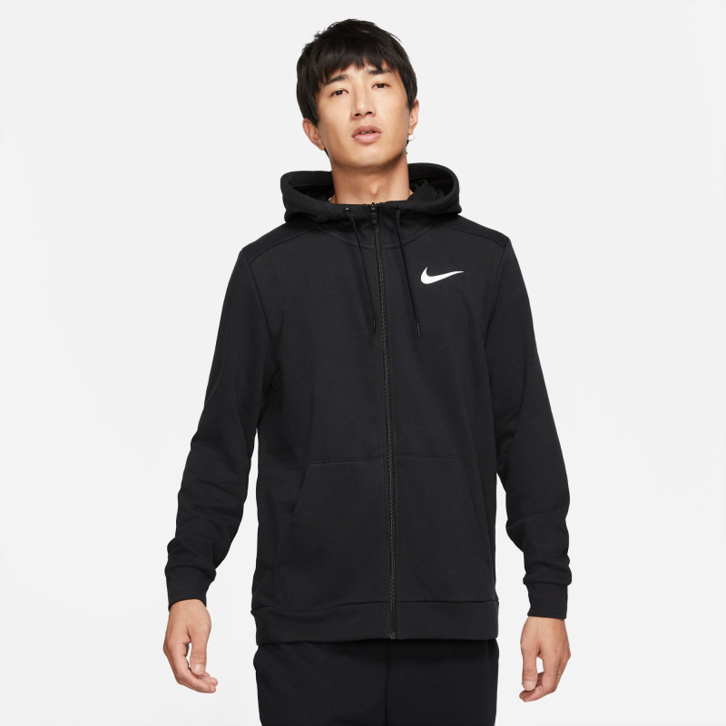 Veste capuche zippée d'entraînement Nike Dry pour homme - Black/(White) - CZ6376-010