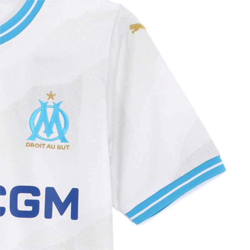 Puma Olympique De Marseille Home 2023-2024 Men's Short Sleeve Football Jersey - White