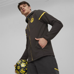 Puma Bv 09 Borrussia Dortmund Casual Men's Hooded Jacket - Puma Black-Cyber Yellow - 771842 02