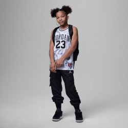 Jordan 23 AOP Basketball Jersey for Kids (6-16 Years) - White/Black - 45C655-F00