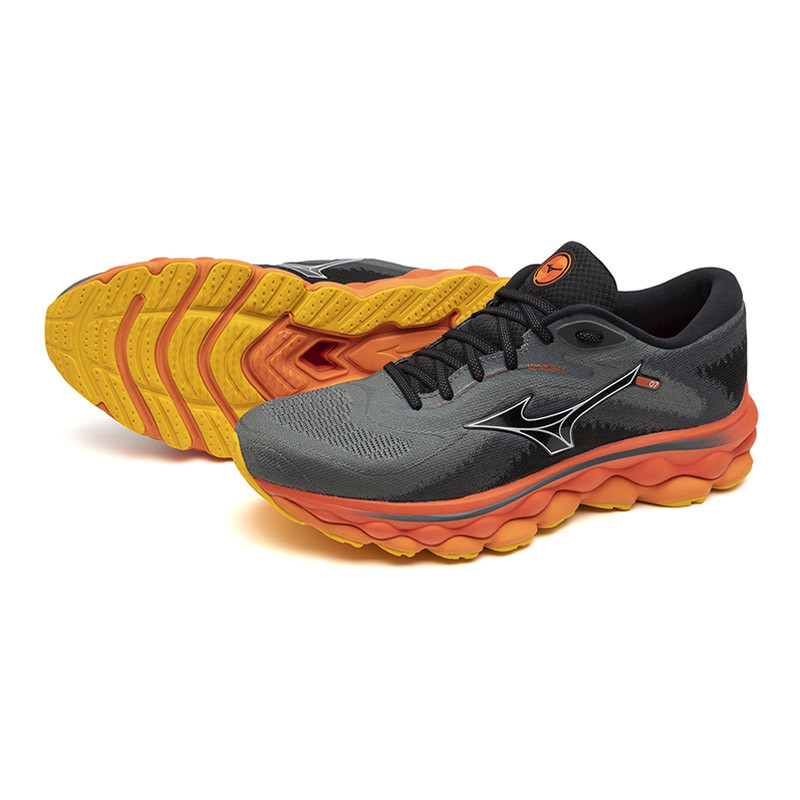 Mizuno Wave Sky 7 Men's Running Shoes - Turbulence/Nickel/Hot Coral