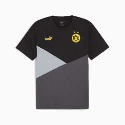 Puma Borussia Dortmund 2024 Polyester Short Sleeve Football T-Shirt for Men - Grey/Black/Yellow - 777112 01
