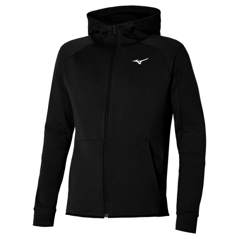 Mizuno Athletics men's zipped hooded jacket - Black