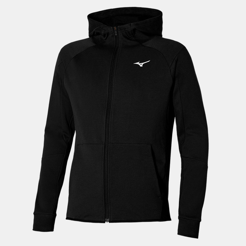 Mizuno Athletics men's zipped hooded jacket - Black