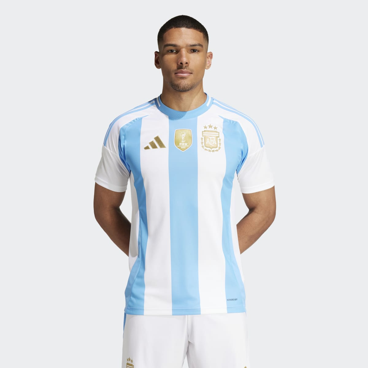 Adidas Argentina (AFA) Home 2024 Men's Short Sleeve Football Shirt - White/Blue