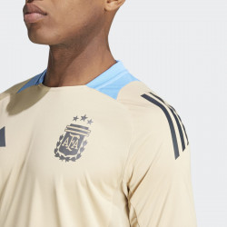 Haut d'entrainement manches courtes de football Adidas Argentine (AFA) Training 2024 pour homme - Hazy Beige - IQ0816