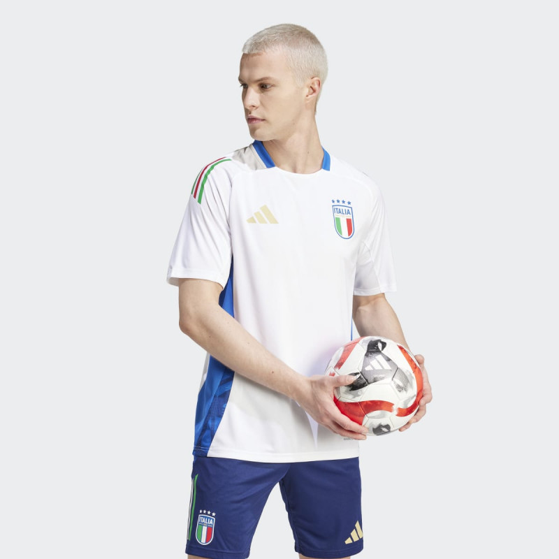 Haut d'entrainement manches courtes de football Adidas Italie (FIGC) Training 2024 pour homme