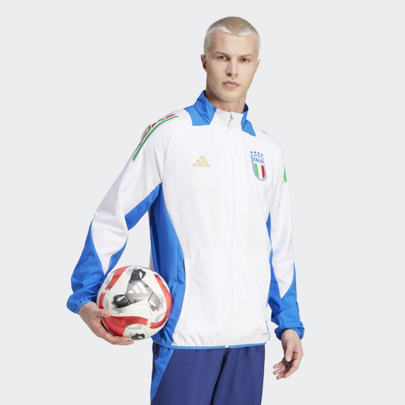Adidas Italy (FIGC) Presentation 2024 Men's Football Jacket - White/Blue