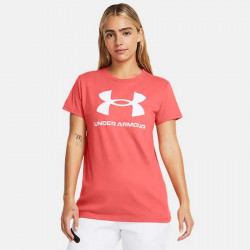 T-Shirt manches courtes Under Armour Sportstyle Logo pour femme - Coho/White - 1356305-811