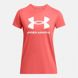 T-Shirt manches courtes Under Armour Sportstyle Logo pour femme - Coho/White - 1356305-811
