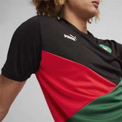 Puma Morocco 2024 Polyester Short Sleeve Football T-Shirt for Men - Black/Green/Red - 777091 01
