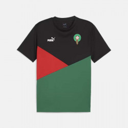 Puma Morocco 2024 Polyester Short Sleeve Football T-Shirt for Men - Black/Green/Red - 777091 01