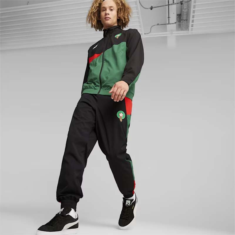 Puma Maroc 2024 Woven Men's Football Pants - Black/Green/Red