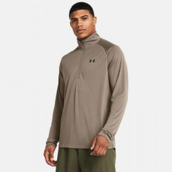 Under Armour Tech 2.0 Long Sleeve Training Top for Men - Taupe Dusk/Black - 1328495-200