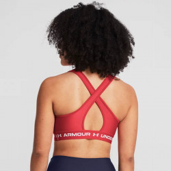Under Armour Crossback Mid Bra for Women - Red Solstice/Red Solstice/White - 1361034-814