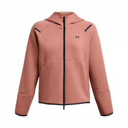 Sweat capuche zippé Under Armour Unstoppable Fleece pour femme - Canyon Pink/Black - 1379842-696