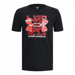 T-Shirt manches courtes Under Armour Box Logo Camo pour enfant (Garçon 6-16 ans) - Black/White - 1377317-001