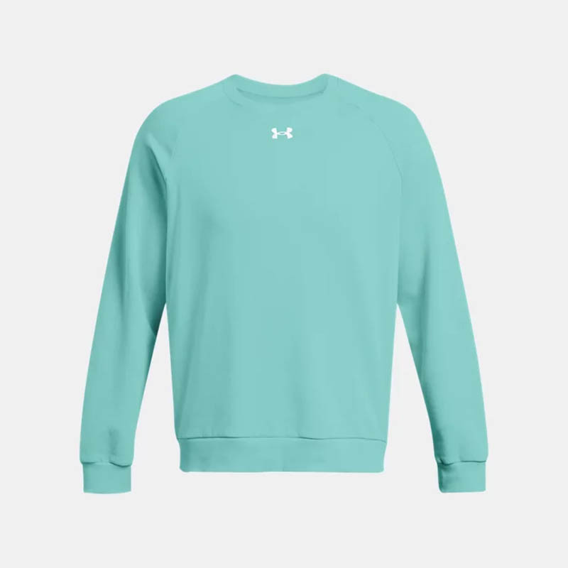 Sweat crew Under Armour Rival Fleece pour homme - Radial Turquoise/White