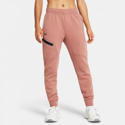 Under Armour Women's Unstoppable Fleece Pants - Canyon Pink/Black - 1379846-696