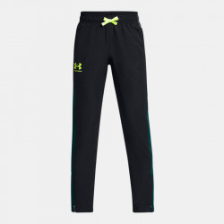 Under Armour Sportstyle Woven Pants for Children (Boys 6-16 years) - Black/Hydro Teal/High-Vis Yellow - 1370184-004