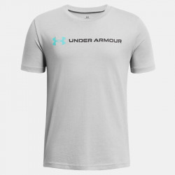 T-Shirt Under Armour Boxed Logo Wordmark pour enfant - Mod Gray Medium Heather/Black - 1380747-011