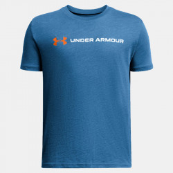 Under Armour Boxed Logo Wordmark Children's T-Shirt - Photon Blue/White - 1380747-406