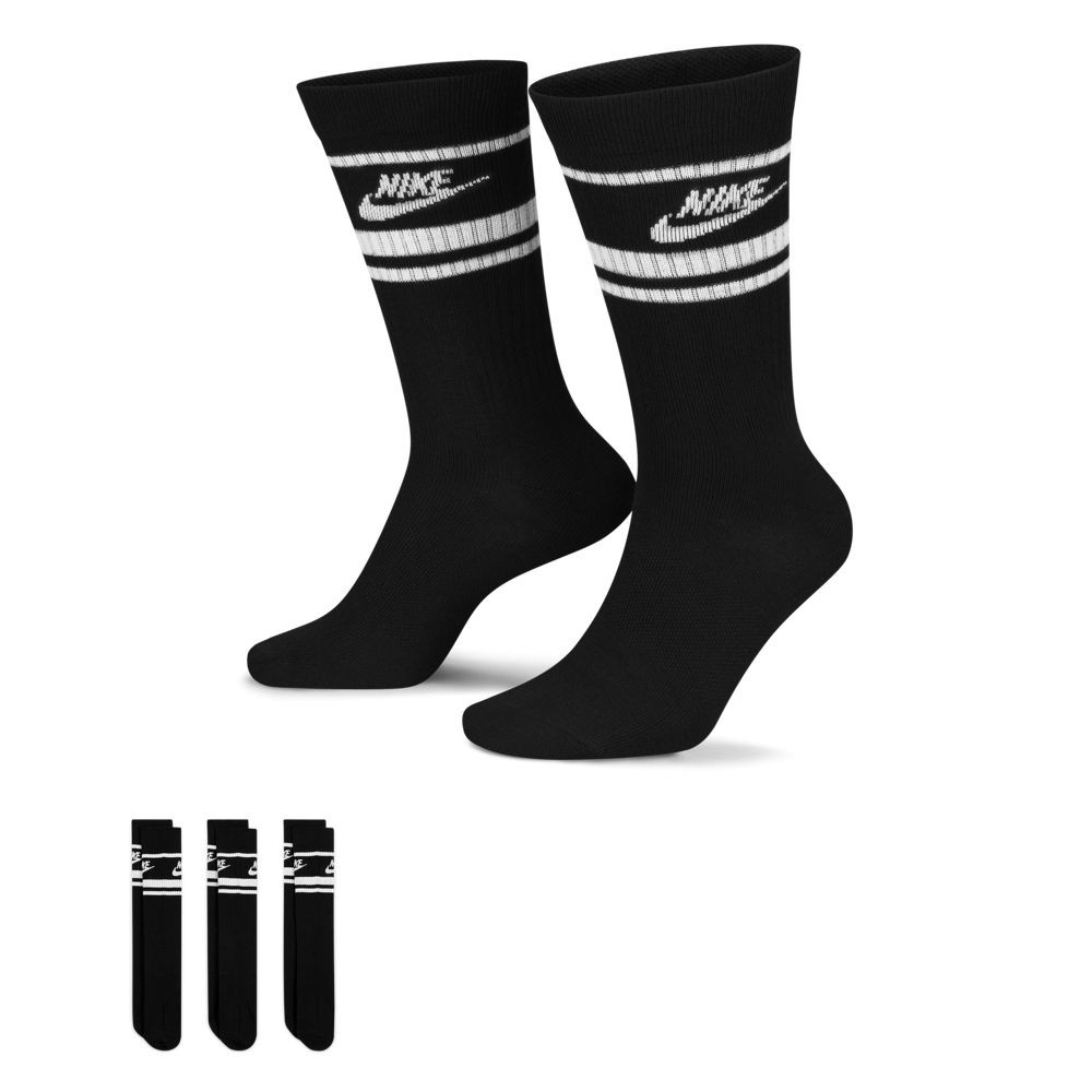 DX5089-010 Nike Sportswear Everyday Essential Socks 3 Pack - Black/ White