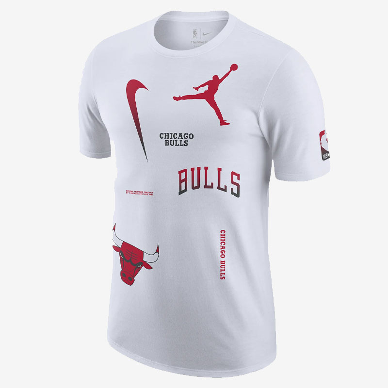 white and red bulls shirt